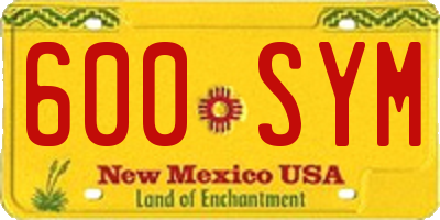 NM license plate 600SYM