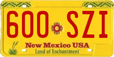 NM license plate 600SZI
