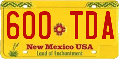NM license plate 600TDA