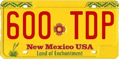 NM license plate 600TDP
