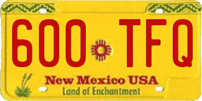 NM license plate 600TFQ