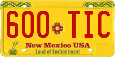 NM license plate 600TIC