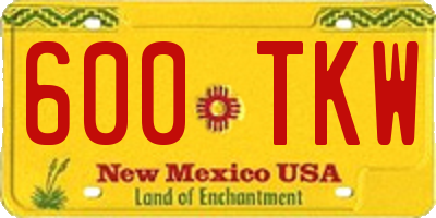 NM license plate 600TKW