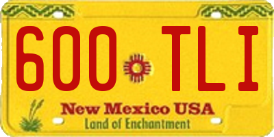 NM license plate 600TLI