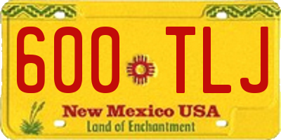 NM license plate 600TLJ