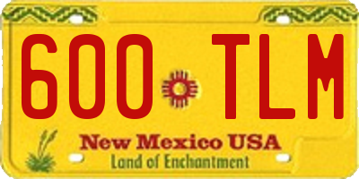 NM license plate 600TLM