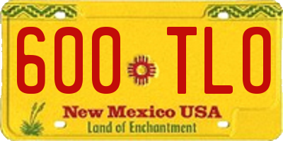 NM license plate 600TLO