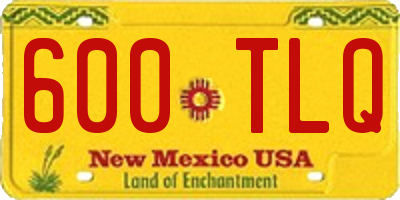 NM license plate 600TLQ