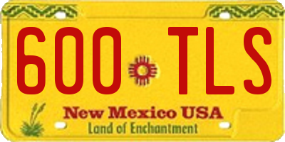 NM license plate 600TLS