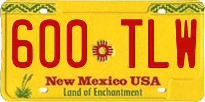 NM license plate 600TLW