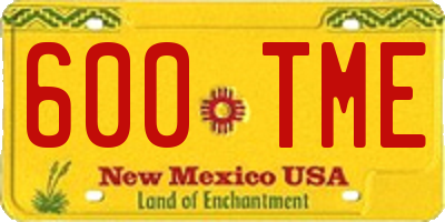 NM license plate 600TME