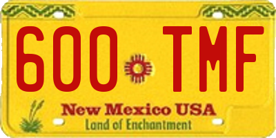 NM license plate 600TMF