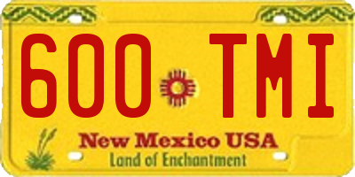 NM license plate 600TMI