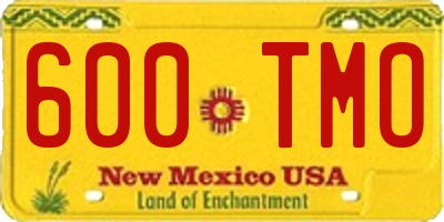 NM license plate 600TMO