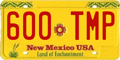 NM license plate 600TMP