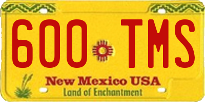 NM license plate 600TMS