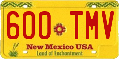 NM license plate 600TMV