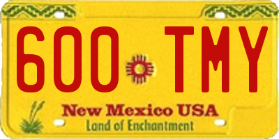 NM license plate 600TMY