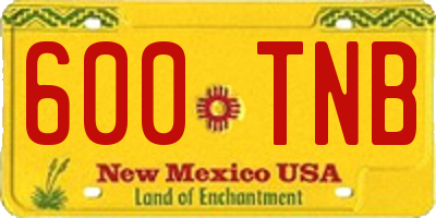 NM license plate 600TNB