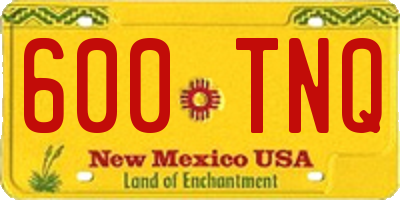 NM license plate 600TNQ