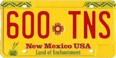 NM license plate 600TNS