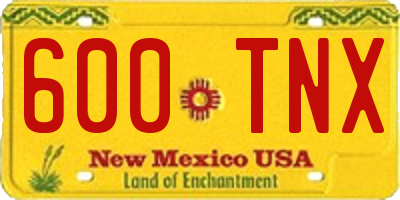 NM license plate 600TNX