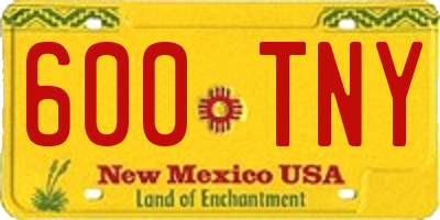 NM license plate 600TNY