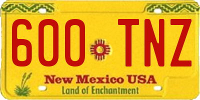 NM license plate 600TNZ