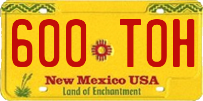 NM license plate 600TOH