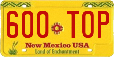 NM license plate 600TOP