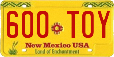 NM license plate 600TOY