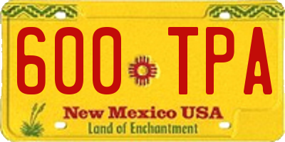 NM license plate 600TPA
