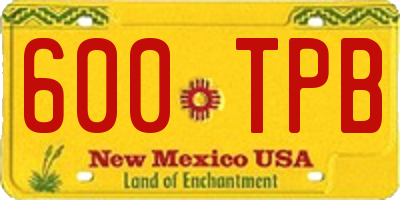 NM license plate 600TPB