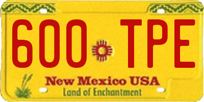 NM license plate 600TPE