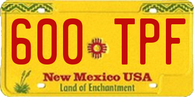 NM license plate 600TPF