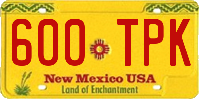 NM license plate 600TPK