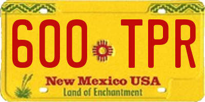 NM license plate 600TPR