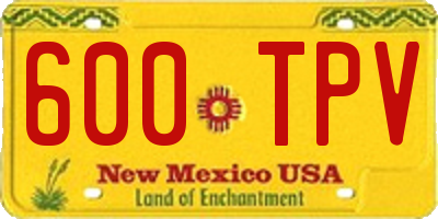 NM license plate 600TPV