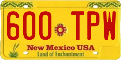 NM license plate 600TPW
