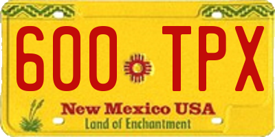NM license plate 600TPX