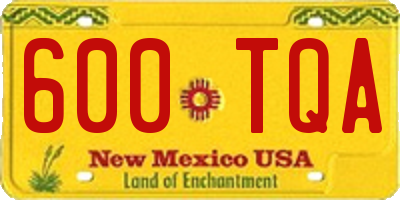NM license plate 600TQA