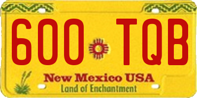 NM license plate 600TQB