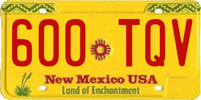 NM license plate 600TQV