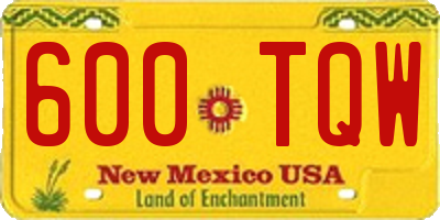 NM license plate 600TQW