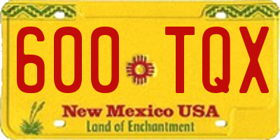 NM license plate 600TQX