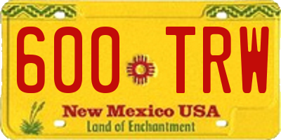 NM license plate 600TRW