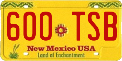 NM license plate 600TSB