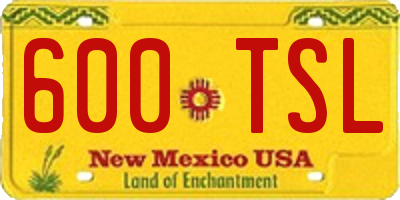 NM license plate 600TSL