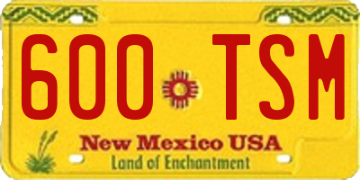 NM license plate 600TSM