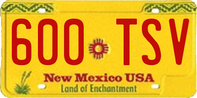 NM license plate 600TSV